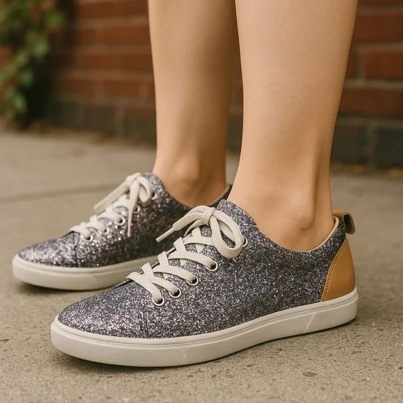 UGG KARINE CHUNKY GLITTER SILVER MULTI SHOES Women’s 10 - Picture 2 of 12